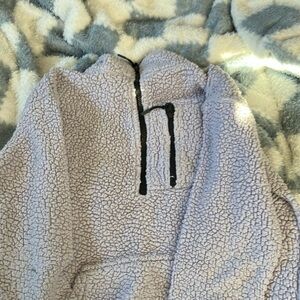 No Boundaries Light Gray Sherpa Hoodie